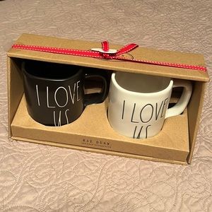 Rae Dunn - I LOVE US Mug Set - White & Black